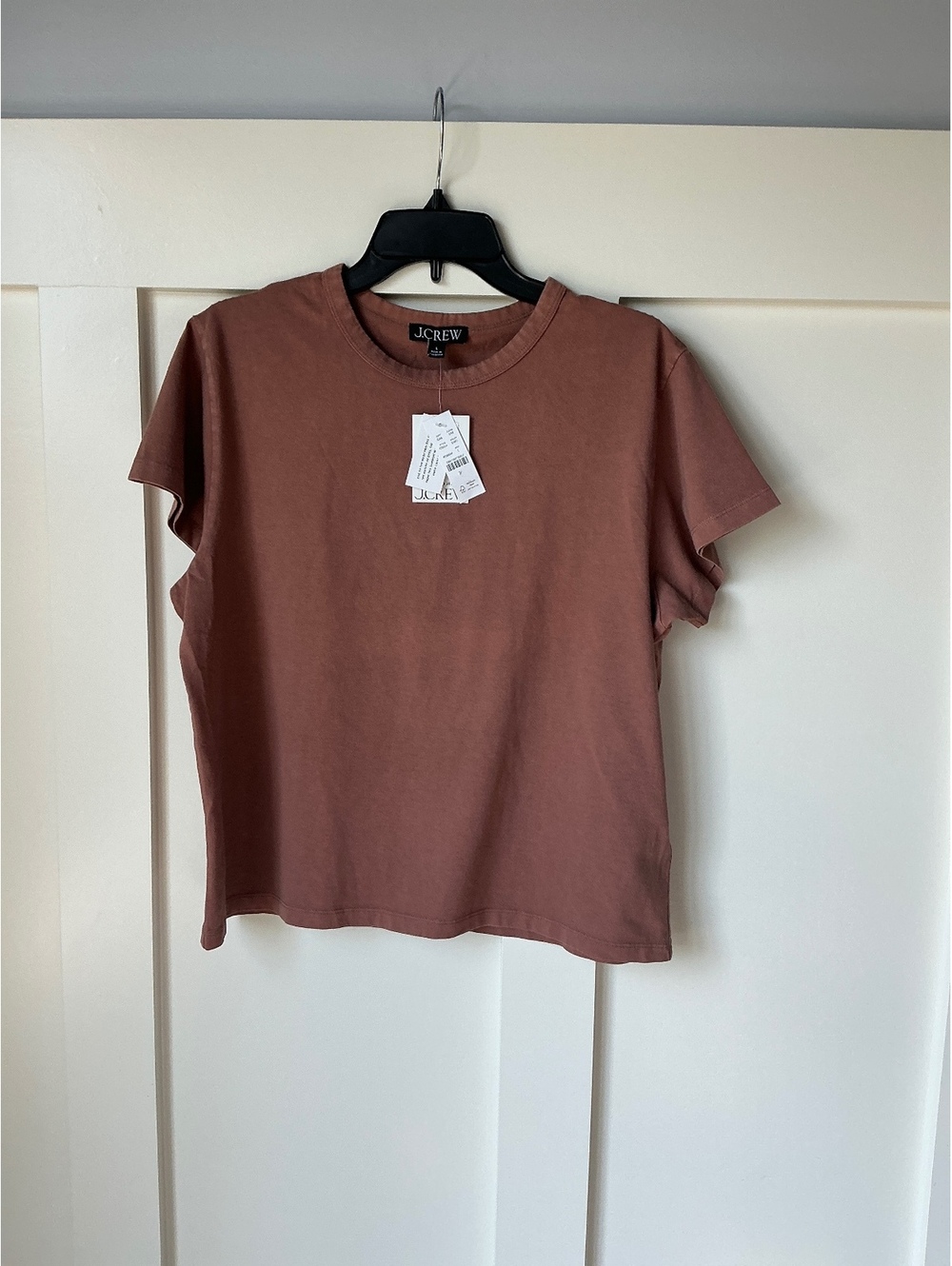 J.Crew Women's Short Sleeve Cotton T-Shirt in Coral, Size L
